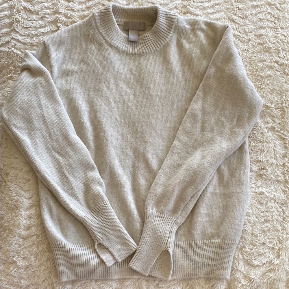 H&M Cream Crewneck Sweater Soft Knit